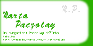 marta paczolay business card